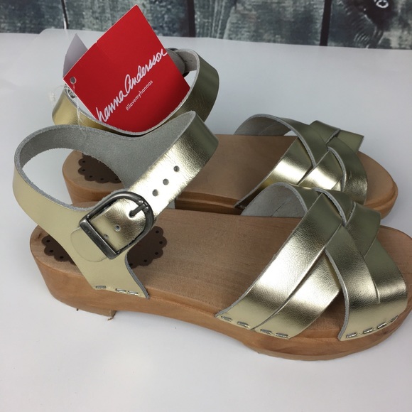 Hanna Andersson Clog Sandals Metallic Gold 33/1.5 - Picture 6 of 7